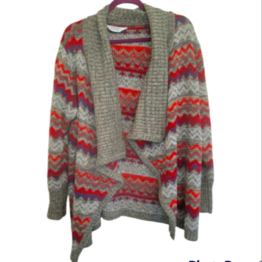 Trucloth Boho Open front Shawl collar cardigan, size XL